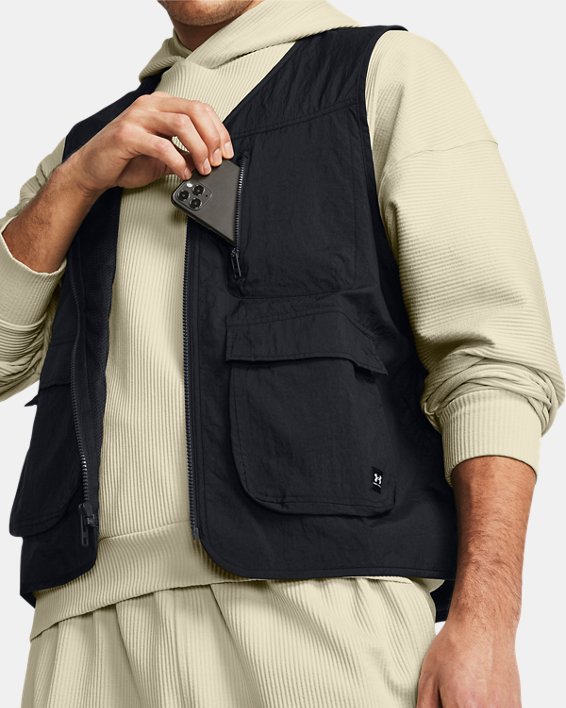 Men's UA Legacy Crinkle Vest in Black image number 3